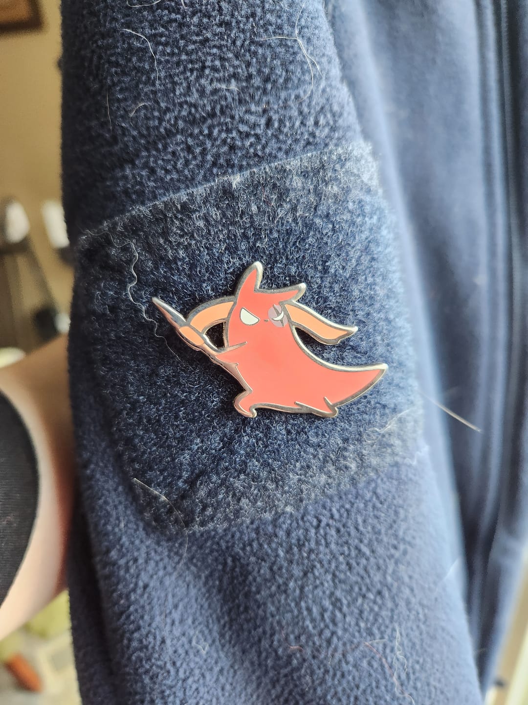 Customer photo review of Rain World - Artificer Slugcat Pin