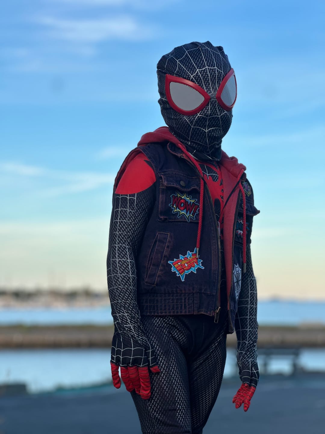 Customer photo review of Miles Morales Costume – Black Spider-Man Costume with Mask and Jacket