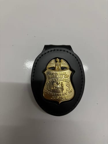 Customer photo review of FBI Special Agent Badge Solid Copper Exact Replica Movie Prop