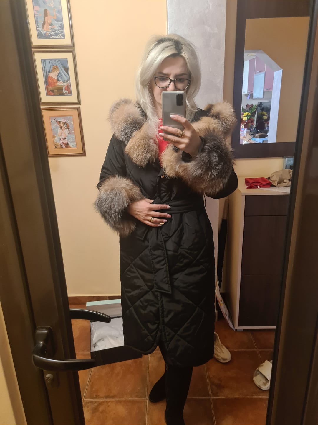 Customer photo review of Haina fas cu blana naturala Leyla Black Gold