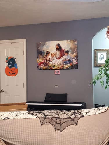 Customer photo review of Jesus With Children Faith Wall Art II