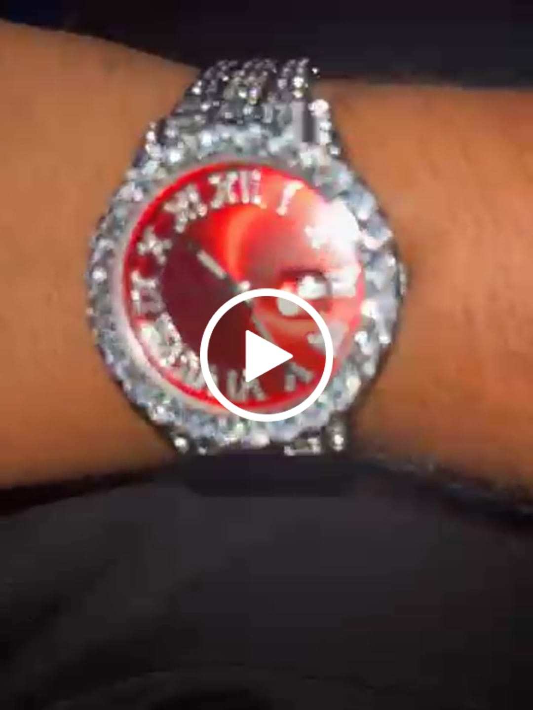Customer video review of Ruby Numeral Dial Diamond Simulant Watch - Silver
