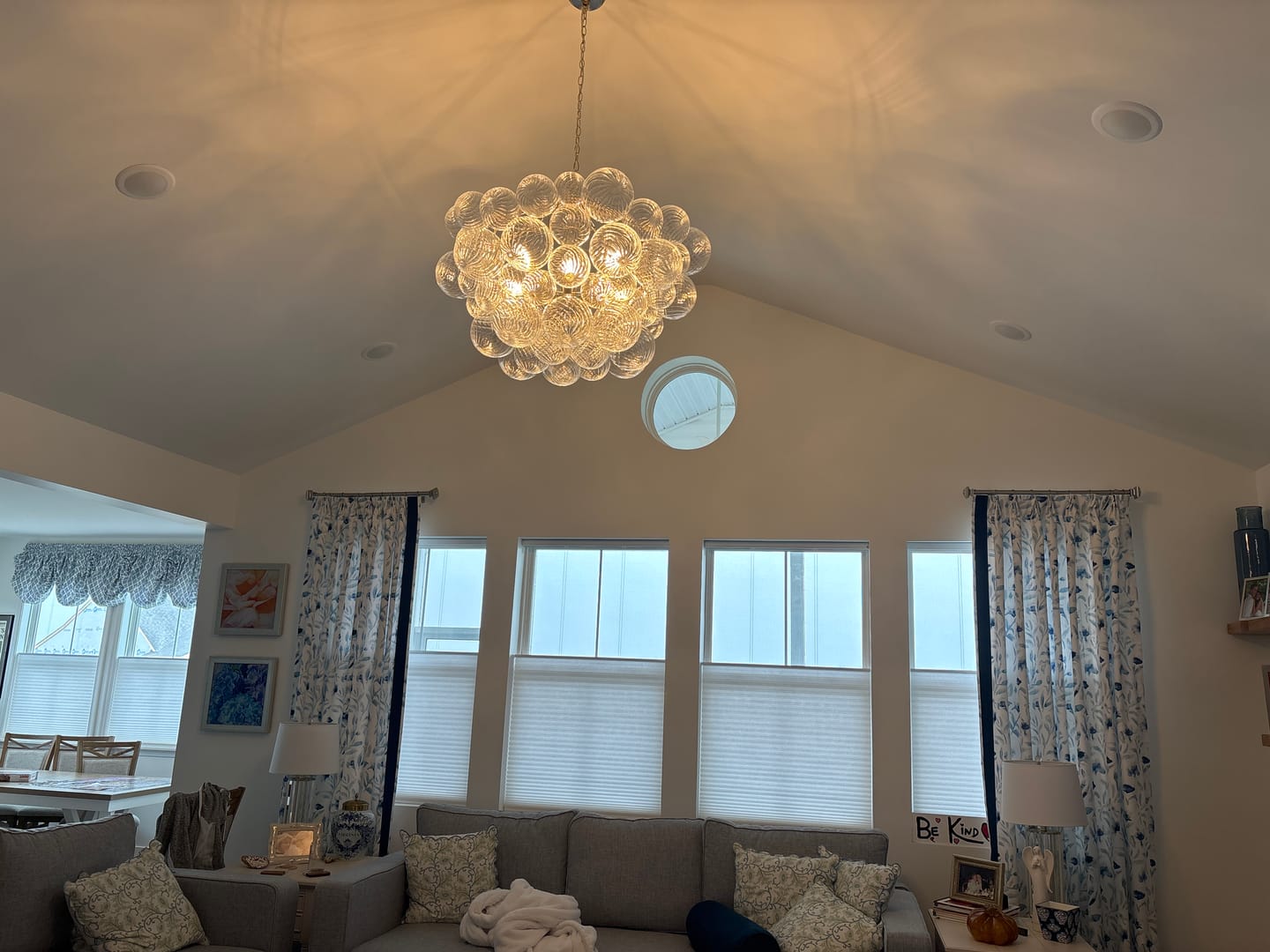 Customer photo review of Modern Decorative Swirled Glass Cluster Bubble Chandelier