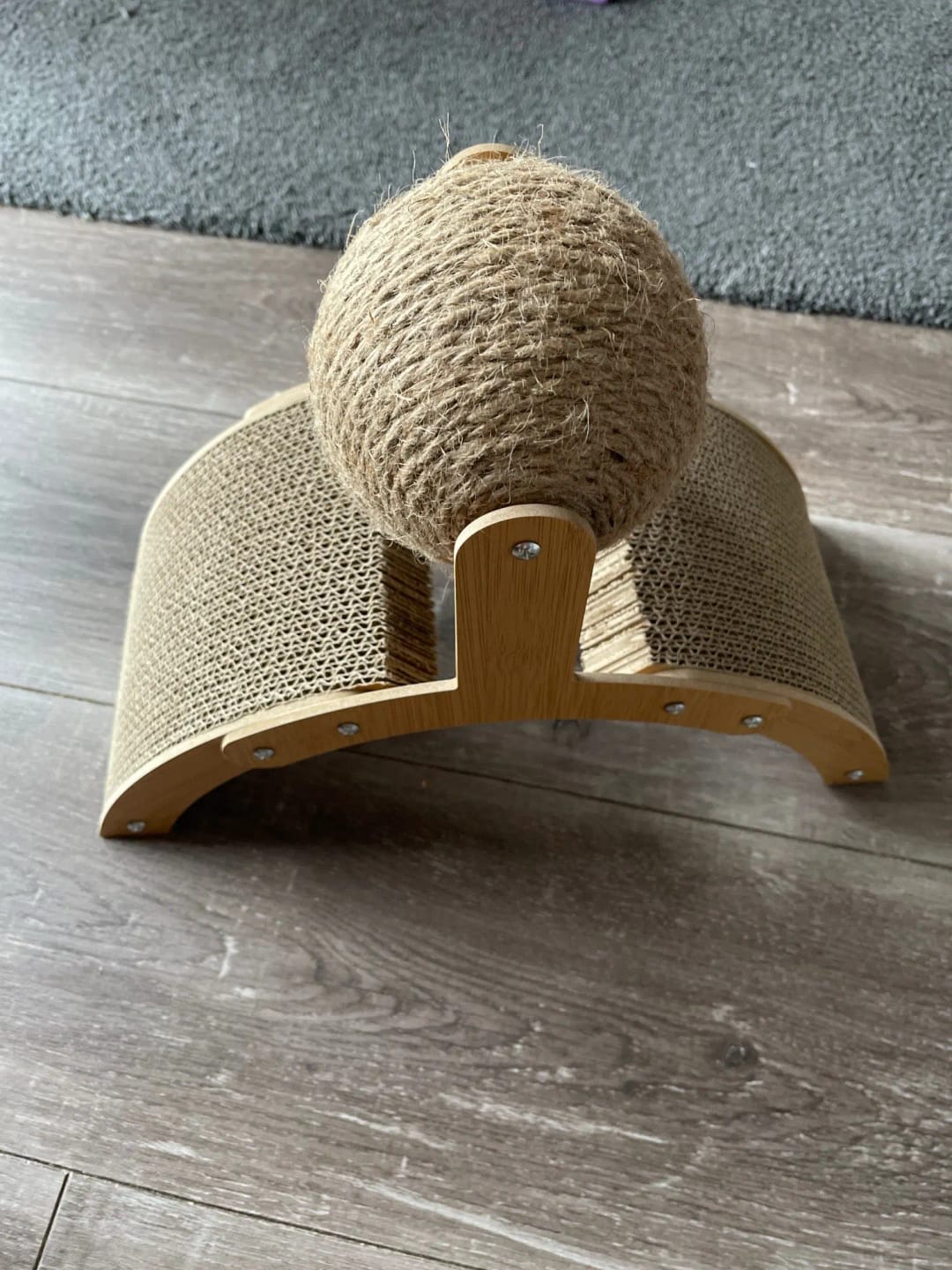 Customer photo review of 2-in-1 Cat Scratching Ball & Post – Sisal Scratch Board Paw Grinding Toy, Wear-Resistant Cat Scratcher