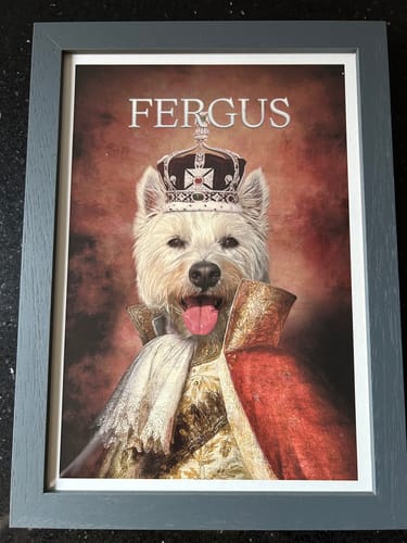 Customer photo review of The King - Custom Vintage Pet Portrait