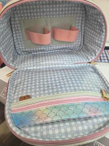 Customer photo review of NYLON 190T COLECAO LOVELY FERNANDA GAMA XADREZ COM CORACAO AZUL BEBE