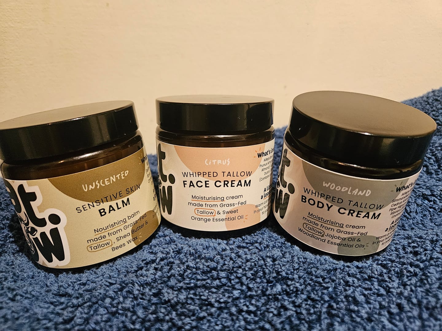 Customer photo review of Cream and Balm Kit | Body, Face & Balm from Grass-Fed Tallow