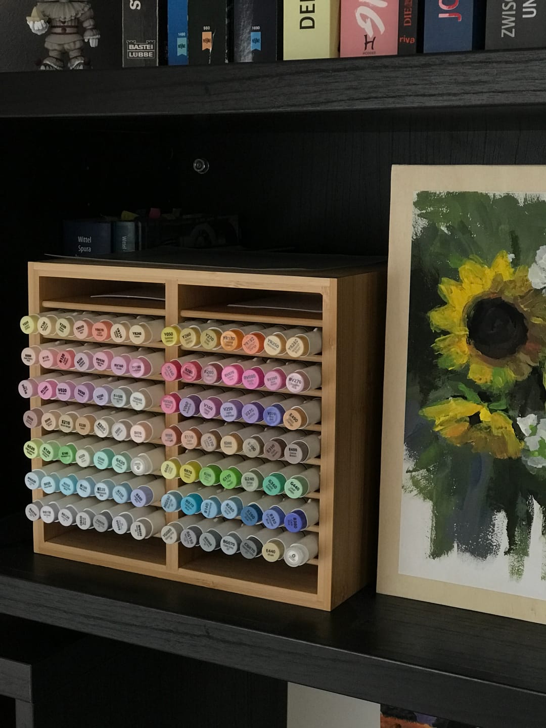 Customer photo review of Ohuhu Bamboo Marker Organizer (Europe Only)