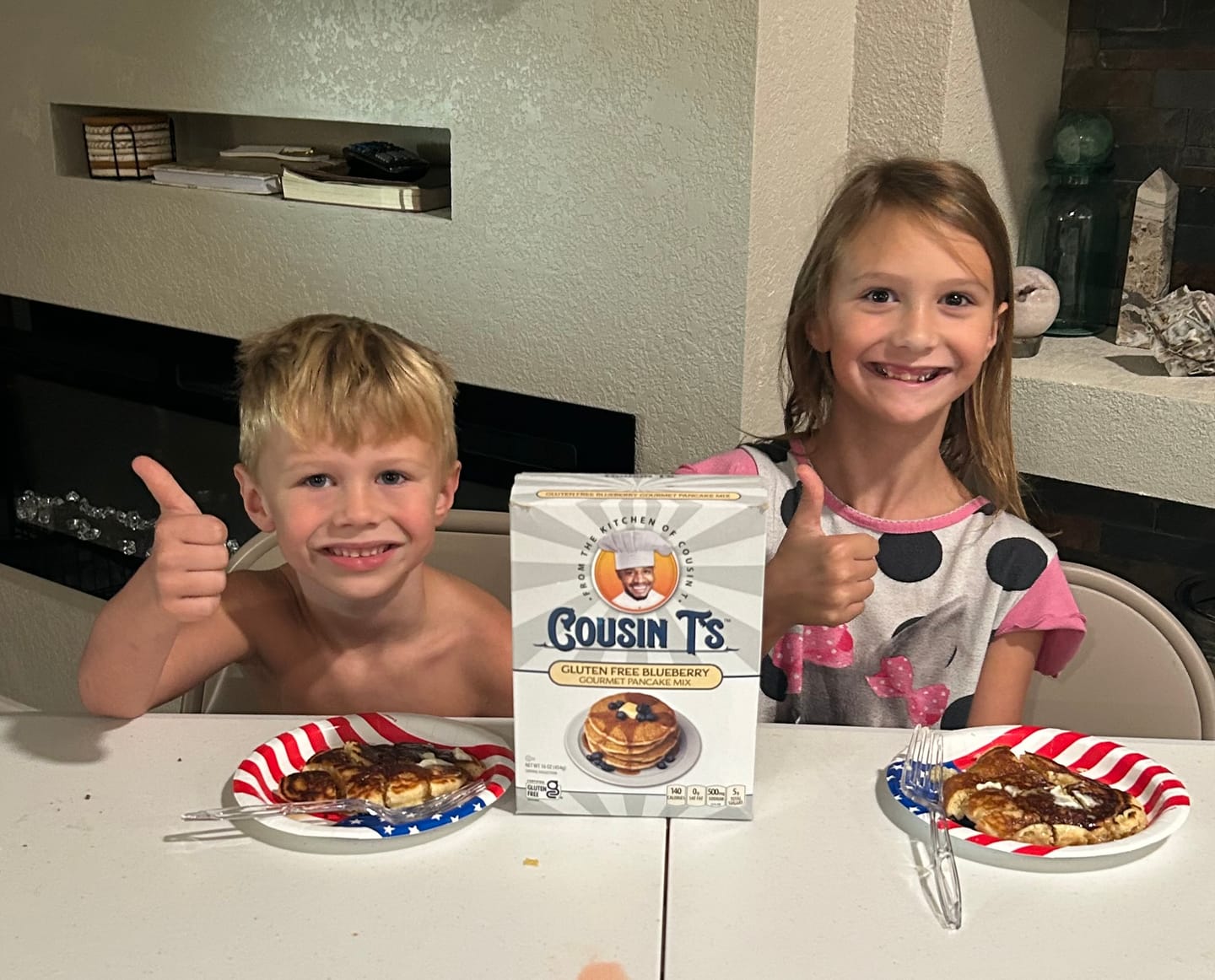 Customer photo review of Cousin T's Gourmet Gluten Free Blueberry Pancake Mix