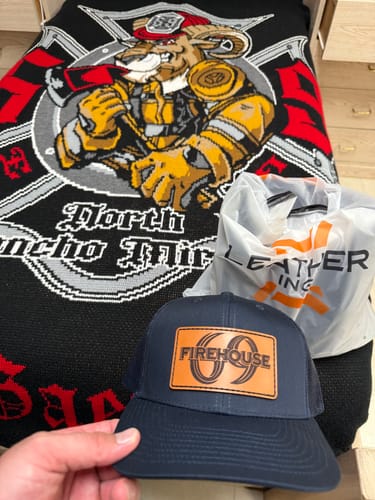 Customer photo review of Premium Custom Leather Patch Hats (Wholesale)