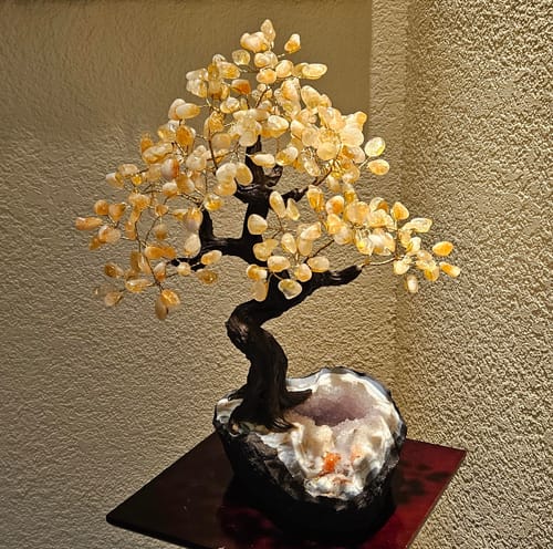 Customer photo review of Citrine 17" Tall Handmade Gemstone Tree on a Crystal base, 240 Gems #5405CITR