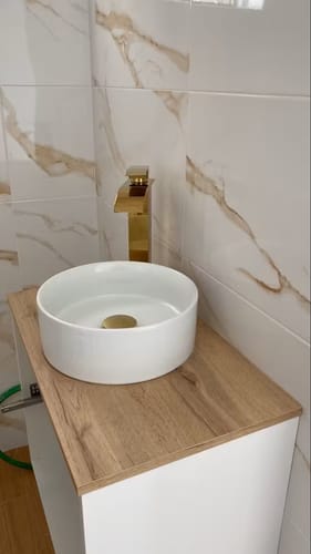 Customer photo review of Grifo de Lavabo Dorado