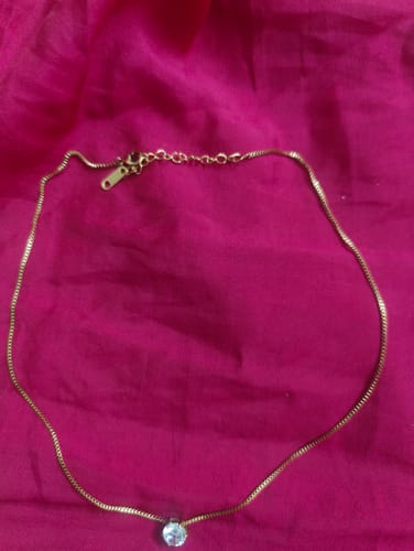 Customer photo review of Round Solitaire Necklace