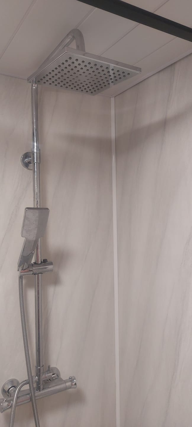 Customer photo review of 10mm Ocean Grey Ultra Matt Shower Panel 1M x 2.4M