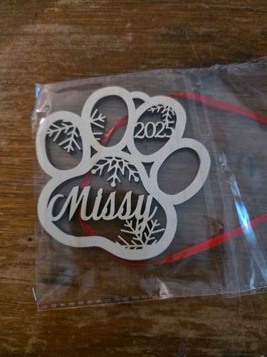 Customer photo review of Personalized Pet Christmas Ornament
