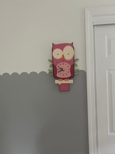 Customer photo review of Violet the Owl Clock