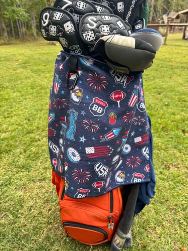 Customer photo review of USA Blue - Magnetic Golf Towel