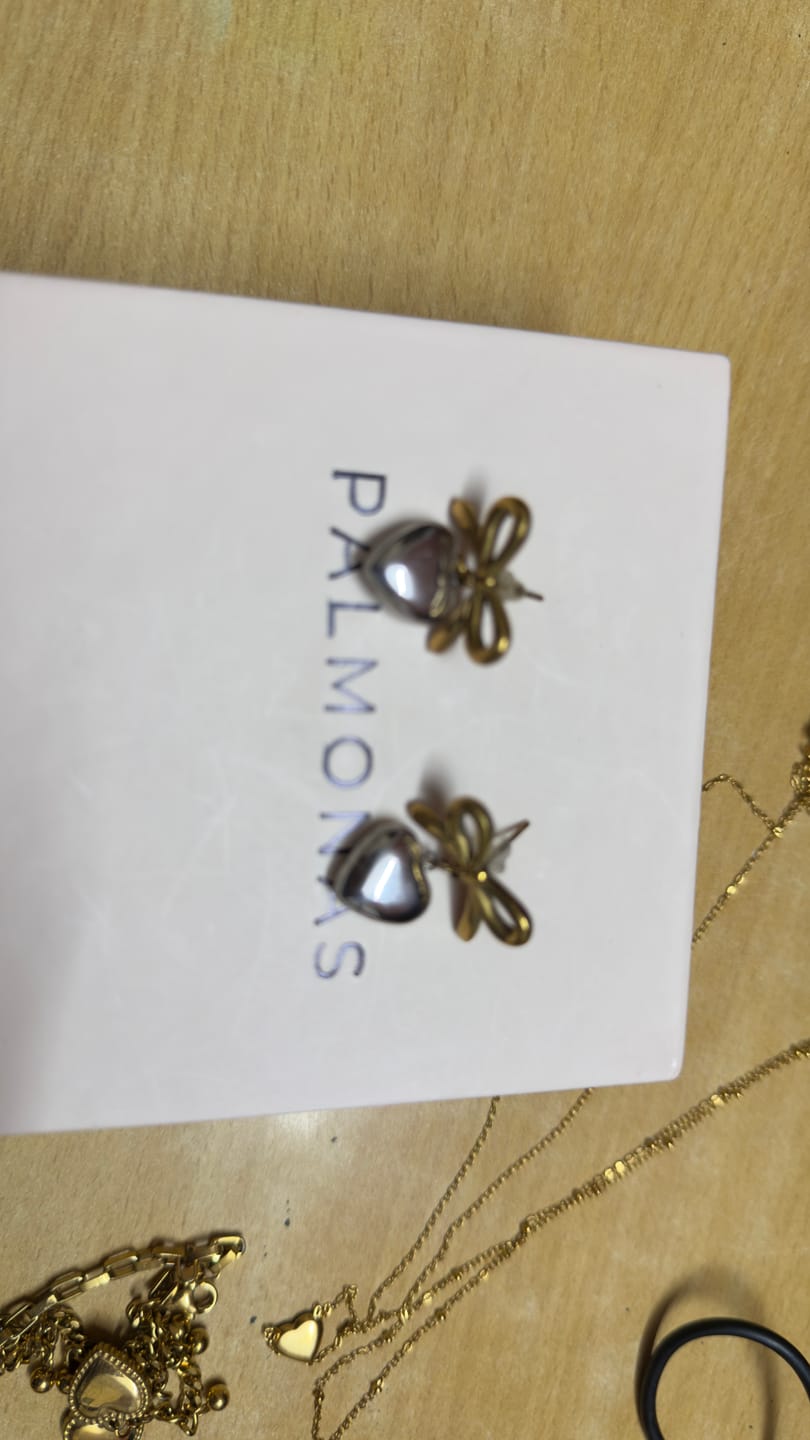 Customer photo review of Bi-metal Wrapped With Love Earrings