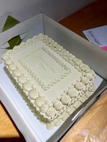 Customer photo review of classic sheet cake