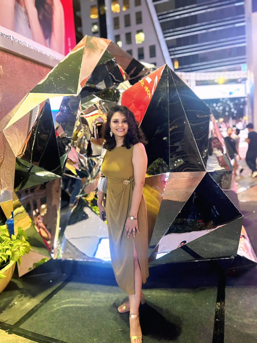 Customer photo review of Desmia Luxe Slit Maxi Dress In Olive