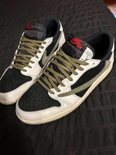 Customer photo review of Travis Scott x AJ1 Low OG 'Olive'