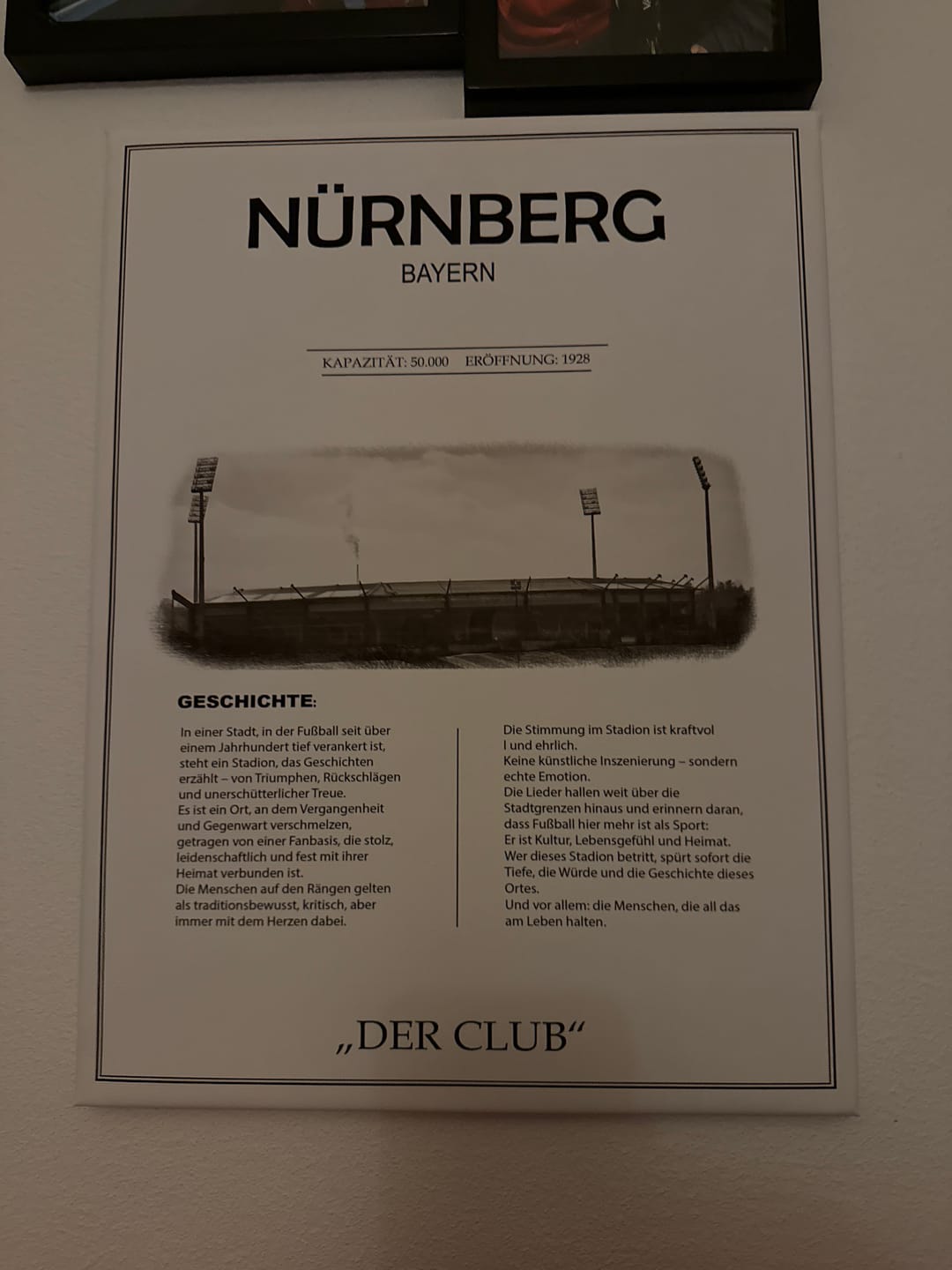 Customer photo review of Nürnberg Stadion Leinwand
