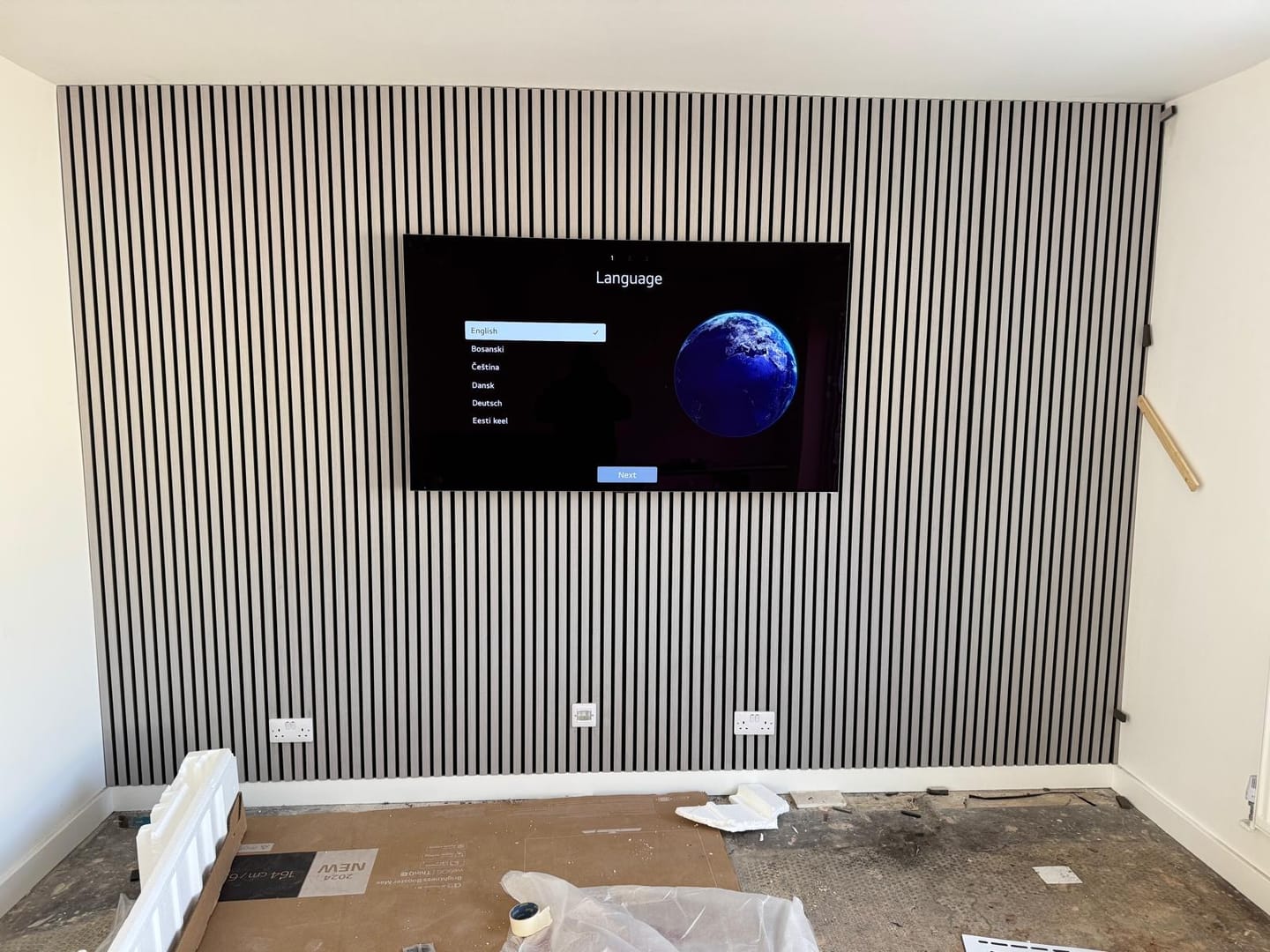 Customer photo review of Acoustic Slat Wall Panel - Grey Oak