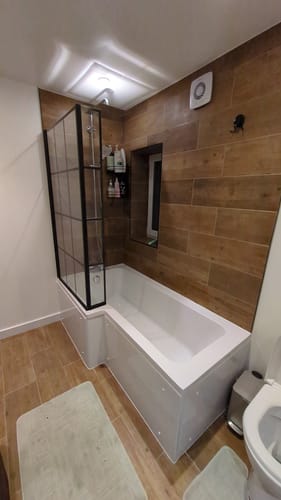 Customer photo review of L-Shaped 1700 x 850/700 Shower Bath