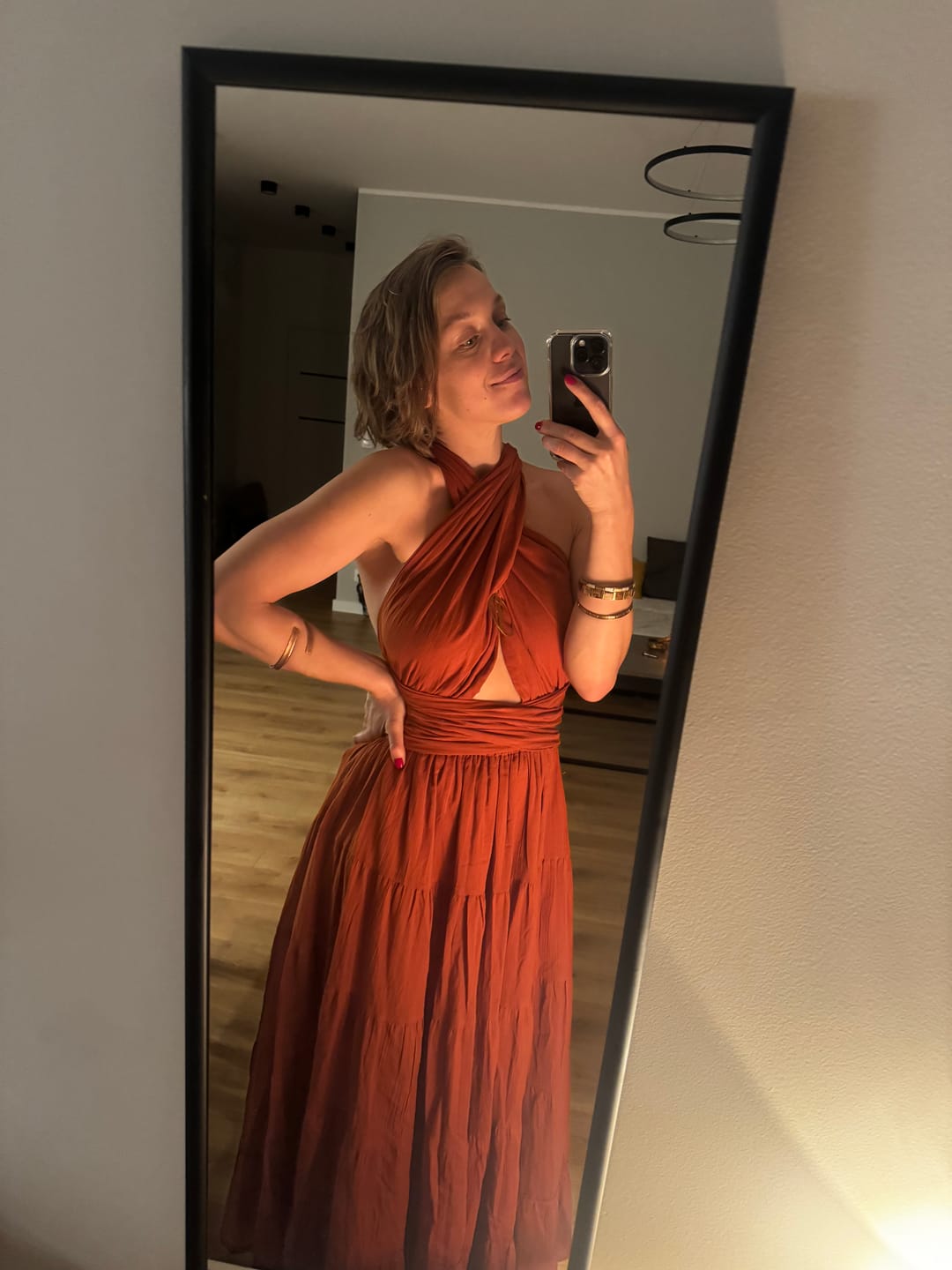 Customer photo review of Amara Bohemian Maxi Dress Rust