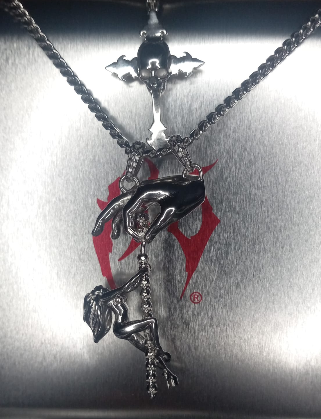 Customer photo review of DANCING WITH DEATH PENDANT