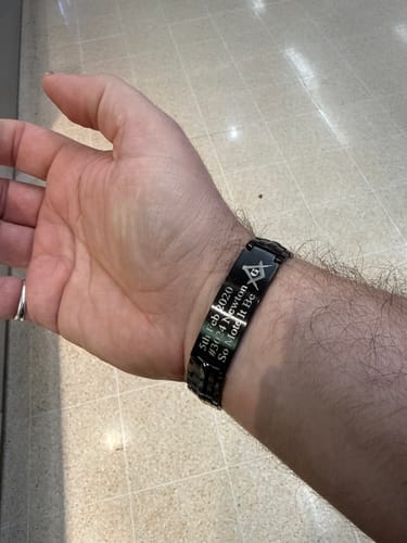 Customer photo review of My Masonic Journey | Personalised Engraved Bracelet