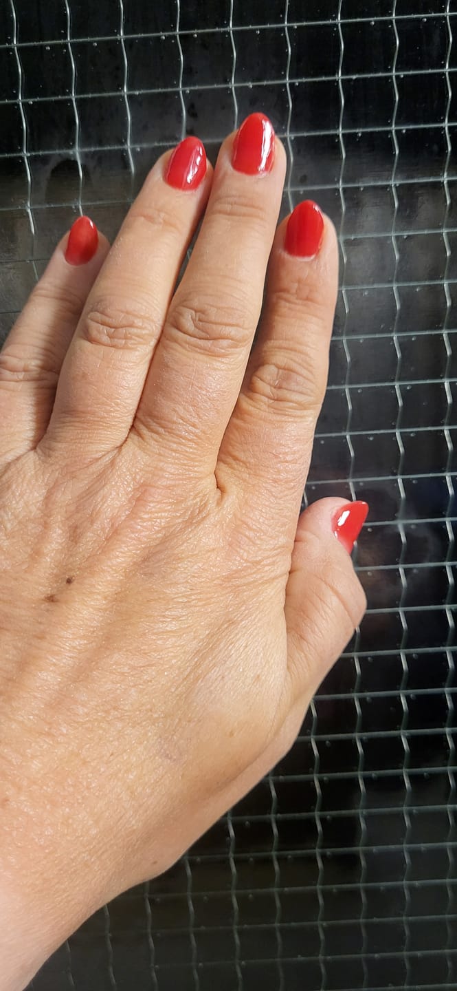 Customer photo review of Rose Red Dipping Powder