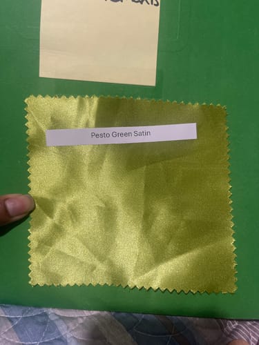 Customer photo review of Pesto Green Satin
