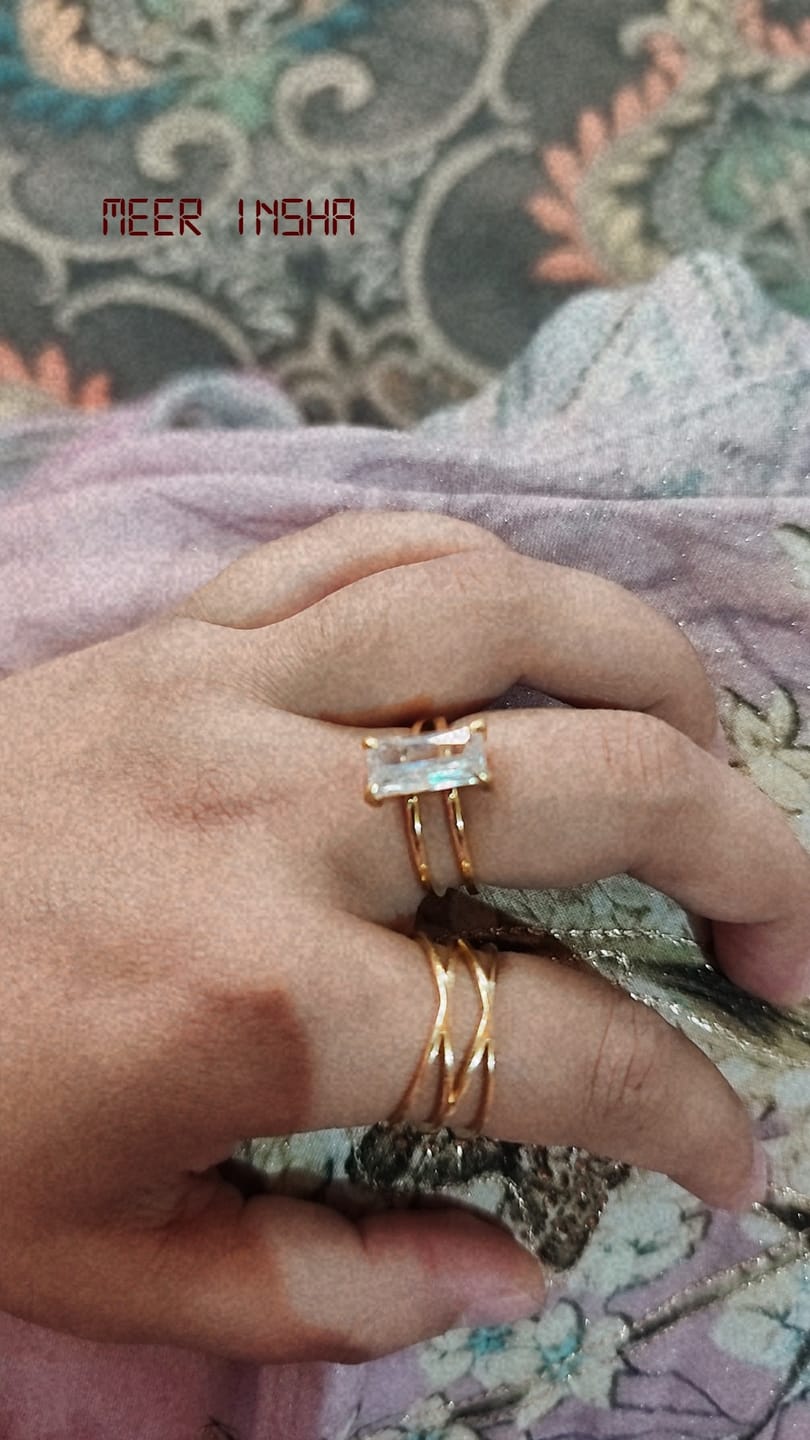 Customer photo review of Stacked Zirconia Gold Ring
