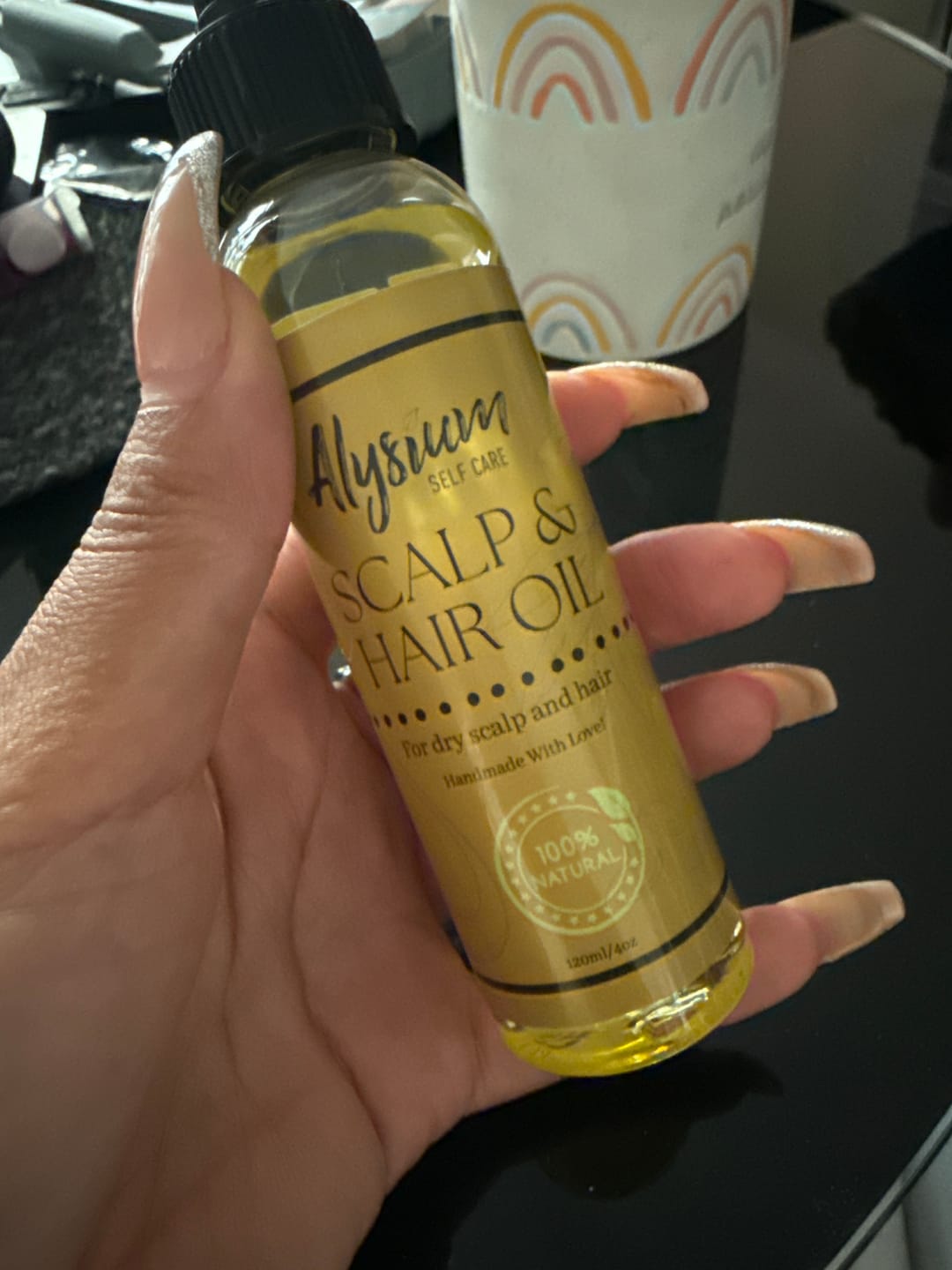 Customer photo review of 100% Natural Scalp and Hair Oil