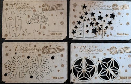 Customer photo review of Christmas Gift Card Box with decoration 6 set laser cut svg file