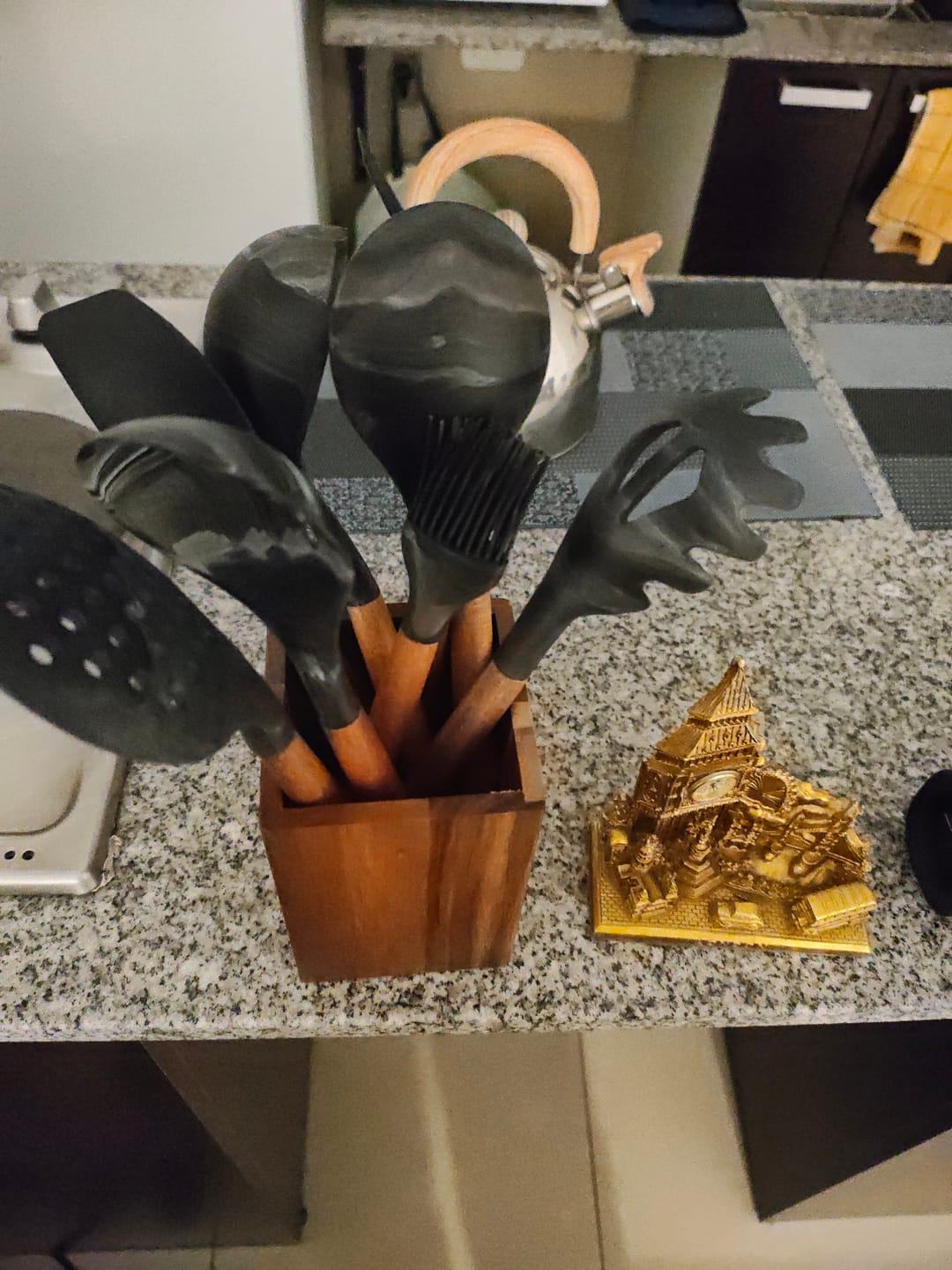 Customer photo review of Set De 7 Piezas Sakura Phuket De Acacia + Silicona Marmolada Black - Porta + 6 Utensilios
