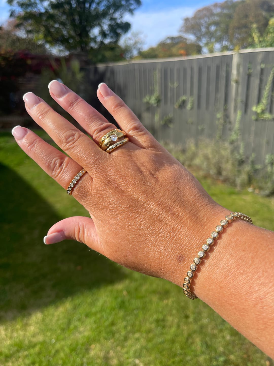 Customer photo review of Wave Ring with Stones