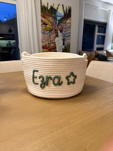 Customer photo review of Baby Knits™ Personalized Knitted Basket