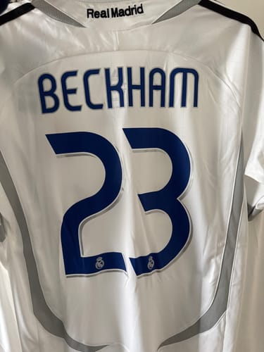 Customer photo review of David Beckham Real Madrid 2006-2007 White Black Jersey Soccer Shirt