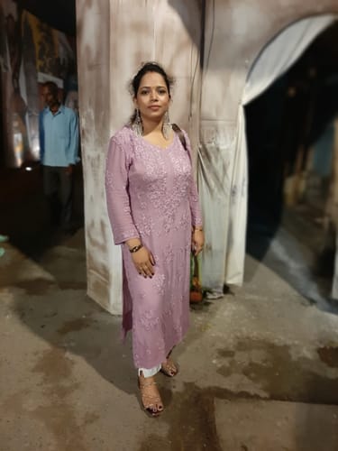 Customer photo review of Hoor Dusty Purple Viscose Georgette Kurta