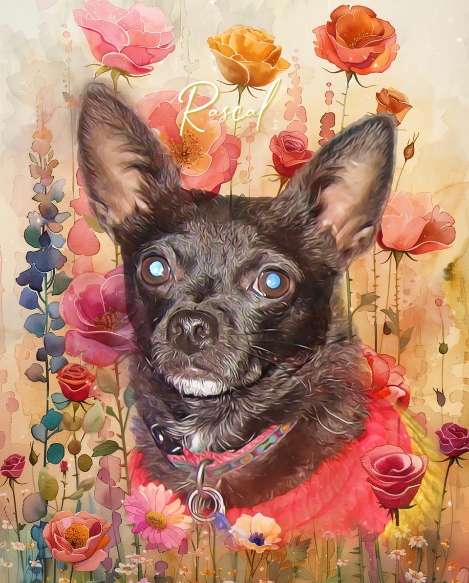 Customer photo review of Custom Watercolor Pet Portrait – BlossomTails