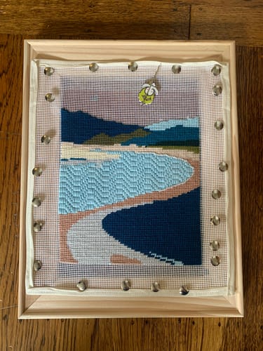 Customer photo review of Bella Landscape Needlepoint Kit