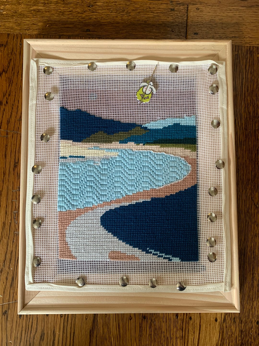 Customer photo review of Bella Landscape Needlepoint Kit