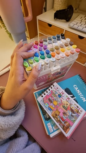 Customer photo review of Ohuhu - Set 60 Marcadores al Alcohol Kaala Illustration Tones Fina y Biselada