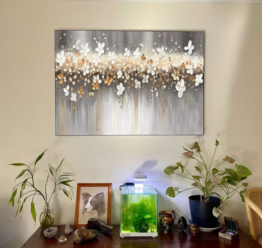 Customer photo review of Abstract Flower And Tree Textured Canvas Art #MF003