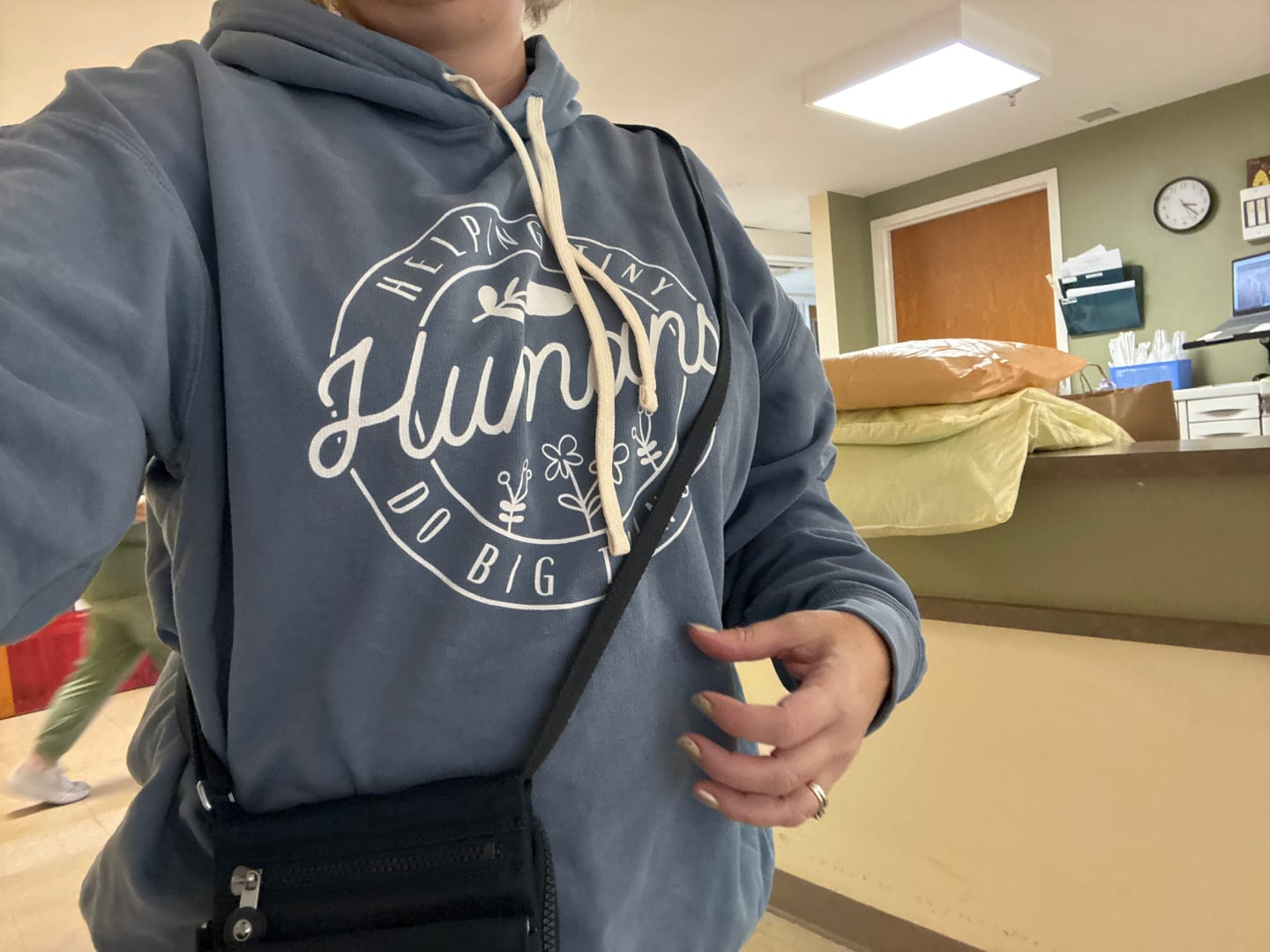 Customer photo review of Helping Tiny Humans Do Big Things Comfort Colors Lightweight Hoodie