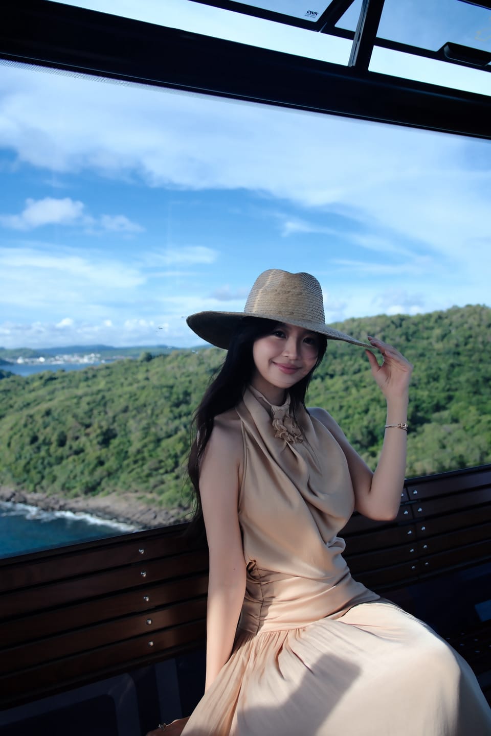 Customer photo review of ROVENTE Draped Backless Rose Maxi Dress