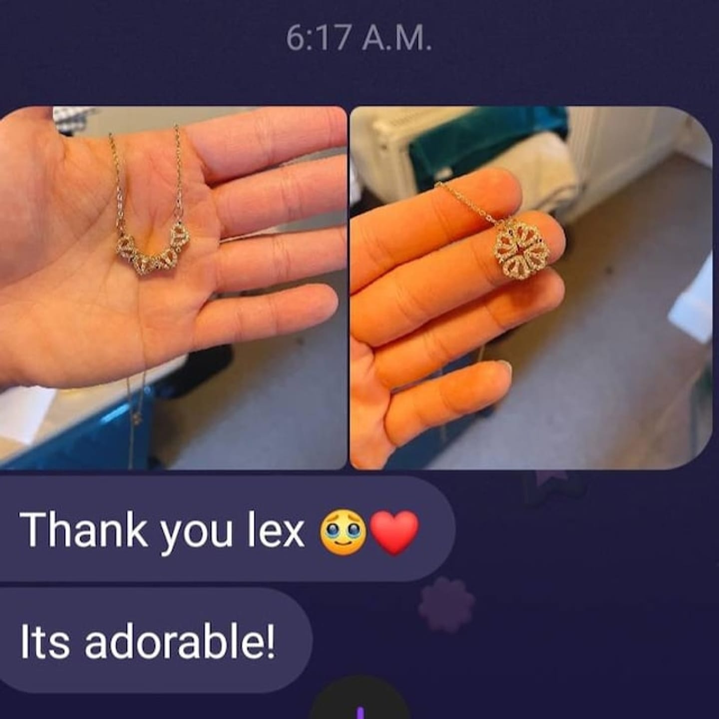 Customer photo review of Clover Necklace