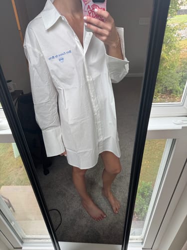 Customer photo review of HERE COMES THE BRIDE SHIRTDRESS